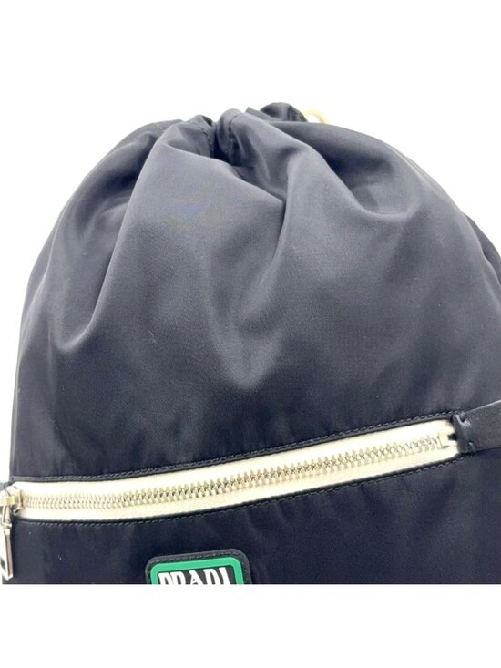 Prada Tessuto Leather Nylon Black Backpack Silver main image 12